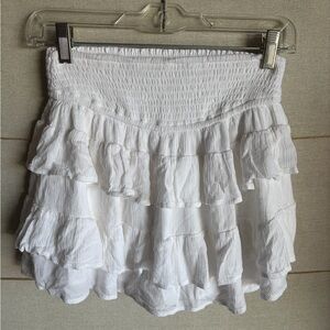 Hollister White Tiered Mini Skirt